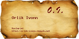 Orlik Ivonn névjegykártya